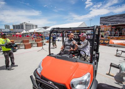 The Kubota RTV-X140 being discussed during the live broadcast of the 2021 SPEC MIX BRICKLAYER 500