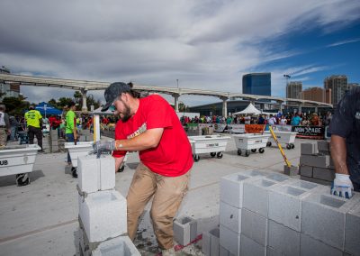 MCAA's Fastest Trowel competitor